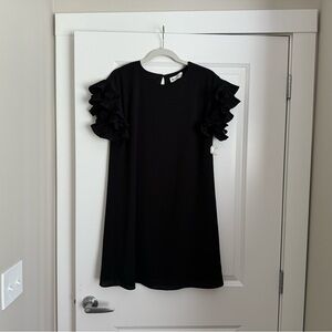 Black Ruffle Sleeve Dress (M)